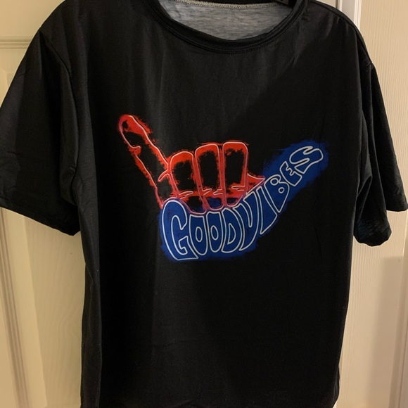 black good vibes t shirt - Picture 1 of 1